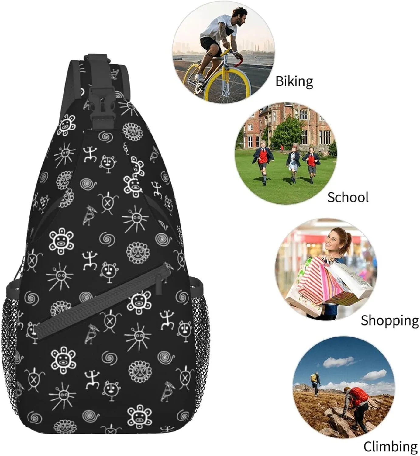 Puerto Rico Flag Sling Bag, Fashion Crossbody Backpack Shoulder Chest Bag for Men Women Hiking Travel