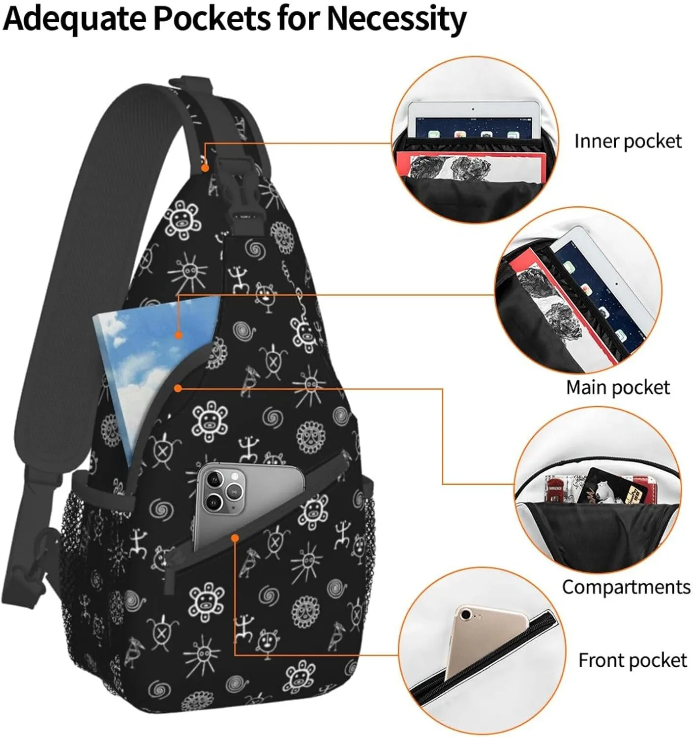 Puerto Rico Flag Sling Bag, Fashion Crossbody Backpack Shoulder Chest Bag for Men Women Hiking Travel