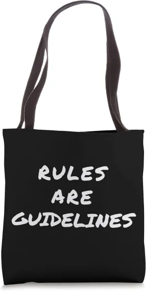 Punk Rock Concert Rules Are Guidelines Letter Print Graphic Tote Bag