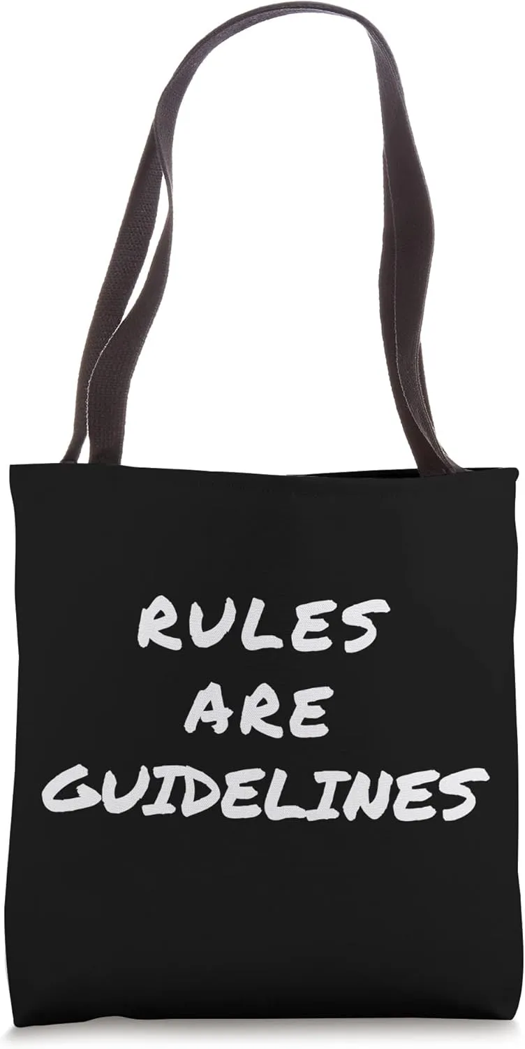Punk Rock Concert Rules Are Guidelines Letter Print Graphic Tote Bag