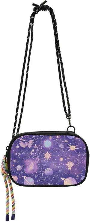 Purple Mysterious Universe Planet Small Crossbody Bag Mens Fashion with Adjustable Strap Women's Shoulder Handbags Take a walk carteras para mujer originales