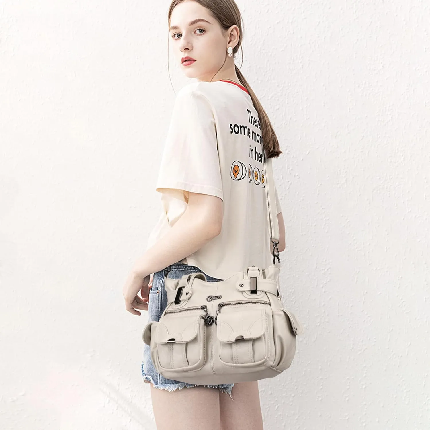Purses and Handbags for Women Large Hobo Shoulder Bags Soft PU Leather Multi-Pocket Tote Bag