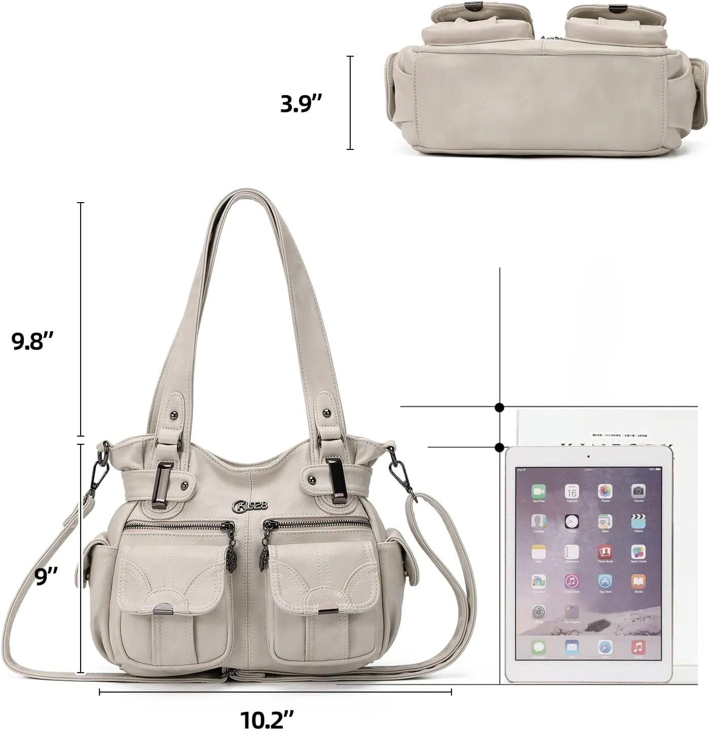 Purses and Handbags for Women Large Hobo Shoulder Bags Soft PU Leather Multi-Pocket Tote Bag