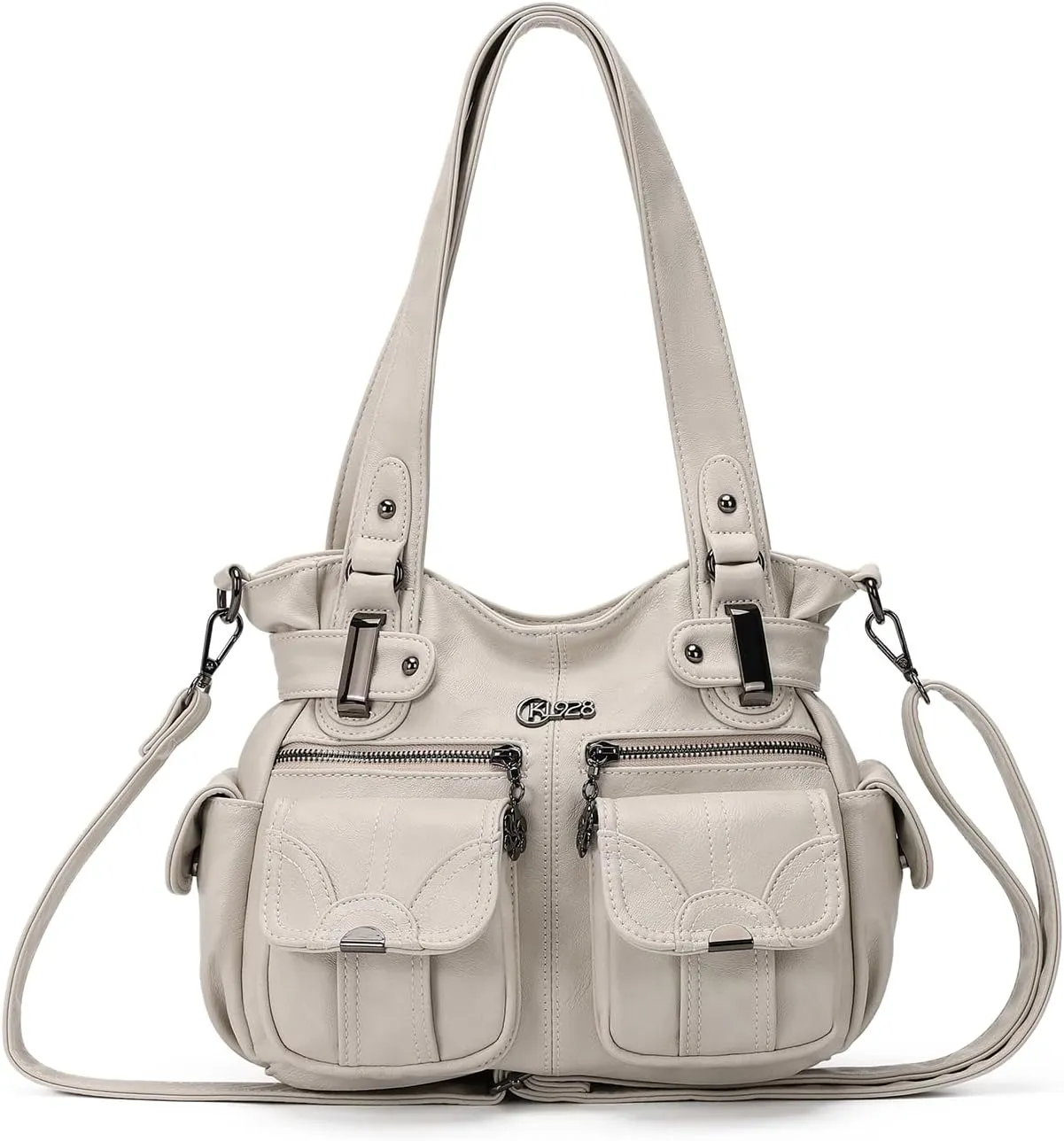 Purses and Handbags for Women Large Hobo Shoulder Bags Soft PU Leather Multi-Pocket Tote Bag