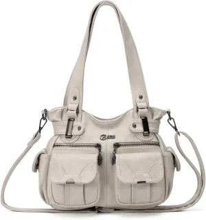 Purses and Handbags for Women Large Hobo Shoulder Bags Soft PU Leather Multi-Pocket Tote Bag