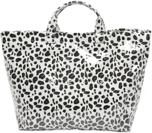 PVC Tote Bag,Leopard Print Bag Women's Letter Print Bag Large Cheetah Work Handbag Carry All Tote Bag Plastic Tote Bag
