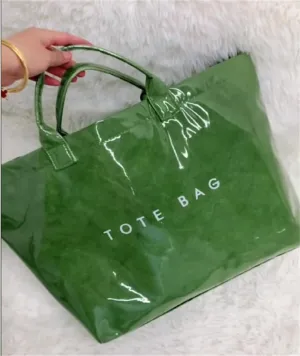 PVC Tote Bags for Women, Womens Letter Print Tote Bag Large, Clear PVC Carry All Bag, Cheetah Print Bag for Women