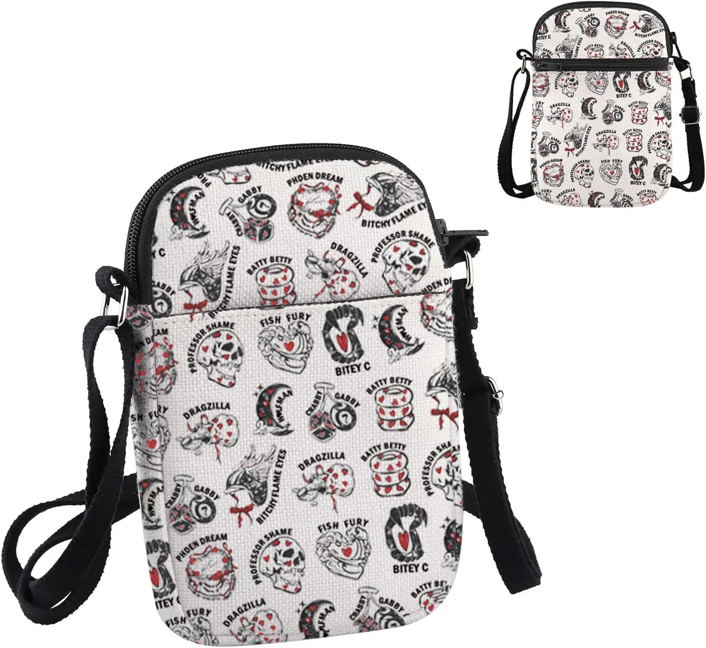 PWHAOO Fantasy Book Lover Gift Book Characters Crossbody Bag Book Reader Travel Bag Bookish Merch