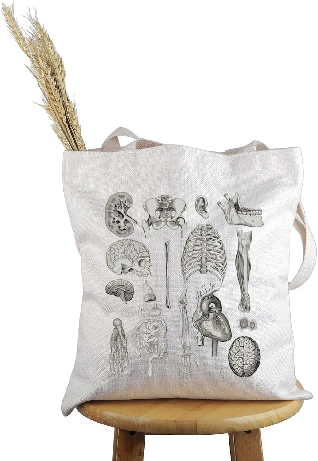 PWHAOO Future Nurse Doctor Gift Anatomy Tote Bag Anatomy Enthusiast Handbag Medical Sch-ool Stu-dent Gift