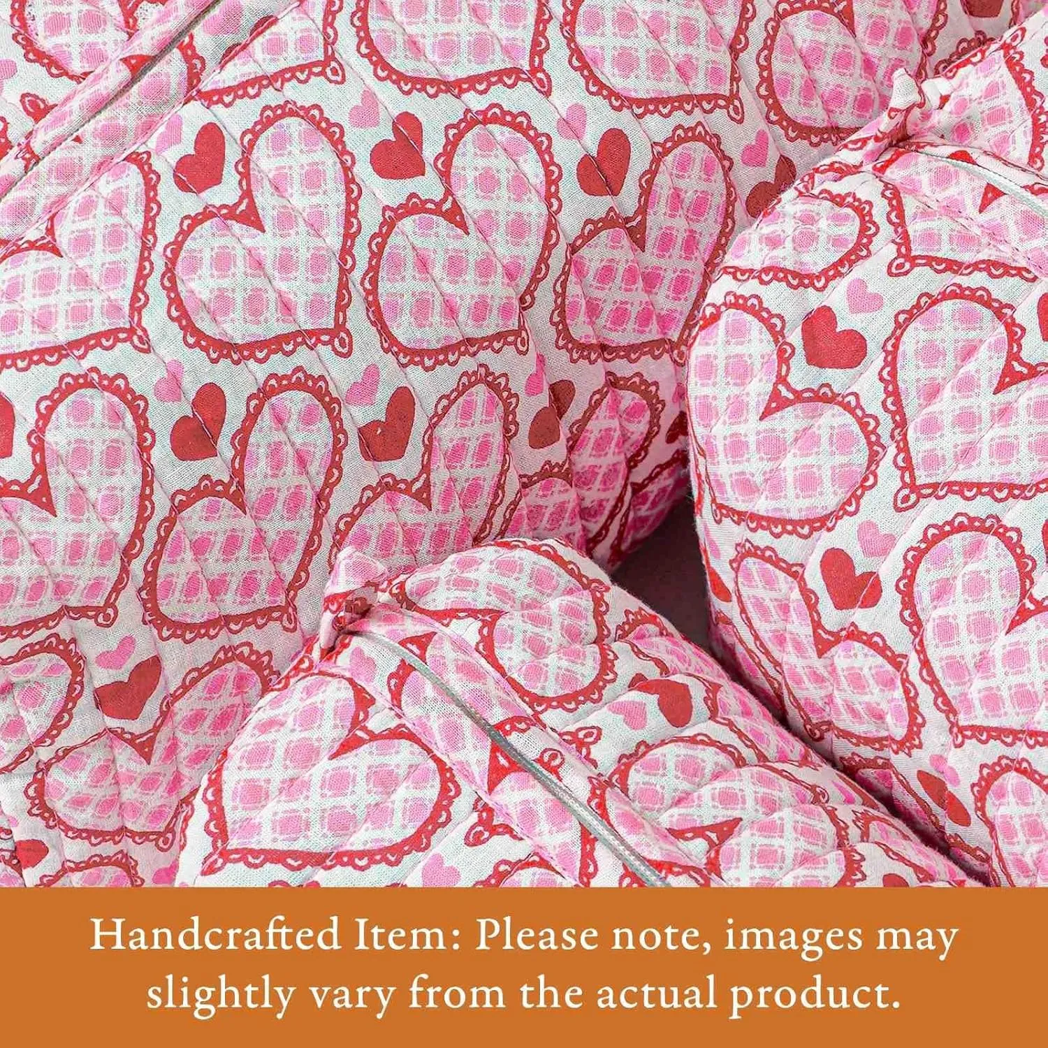 Quilted Floral Makeup Bag Set – Love Blooms Pattern 3 Sizes, Waterproof Lining, Make Up Travel Cosmetic & Toiletry Bags For Traveling Women