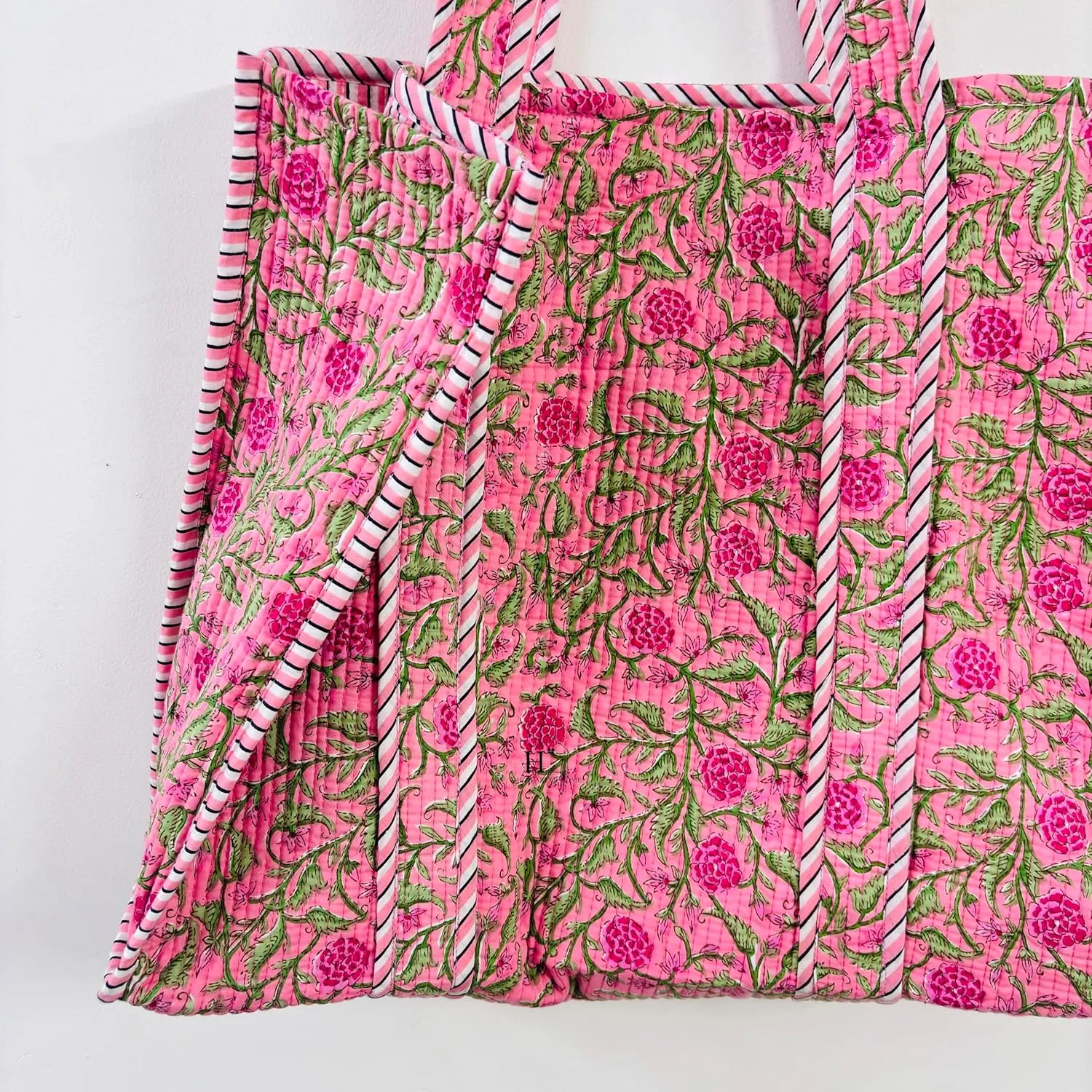 Quilted Tote bag for shipping travelling cotton tote bag with inside pocket cotton tote bag with straps for shoulder, hand carry