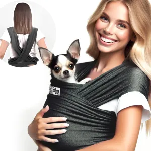 Race&Herd Cat Sling Carrier, Dog Sling Carrier 15-20 Lbs, Dog Slings for Small Dogs, Pet Sling Carrier for Small Dogs, Carrier Sling, Puppy Sling Carrier for Small Dogs 0-15 Lbs (Wrap) (Charcoal)