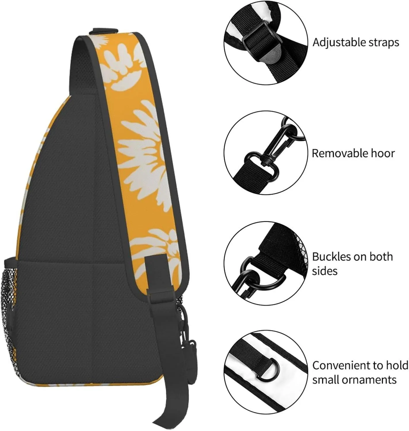 Rainbow Camouflage Sling Bag Adjustable Crossbody Bag Casual Chest Bags Travel Shoulder Backpack For Women Men