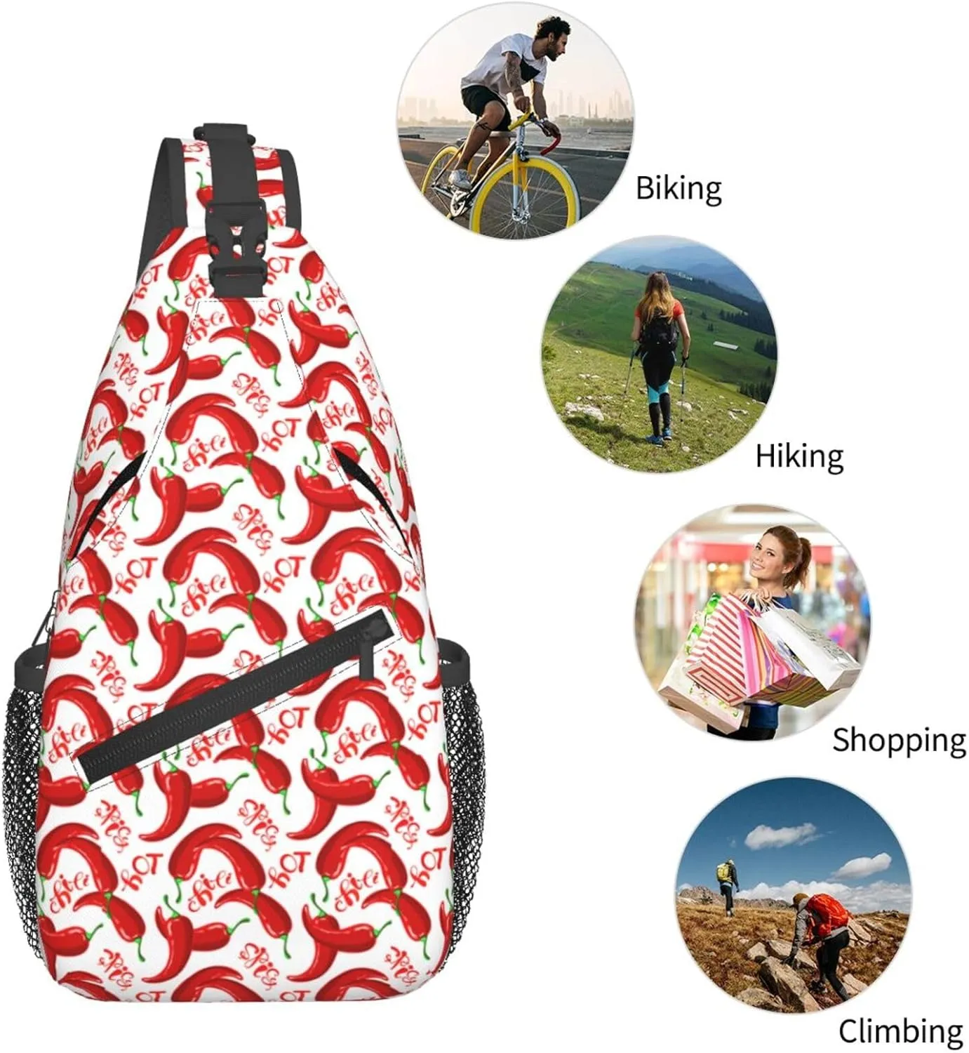 Rainbow Camouflage Sling Bag Adjustable Crossbody Bag Casual Chest Bags Travel Shoulder Backpack For Women Men