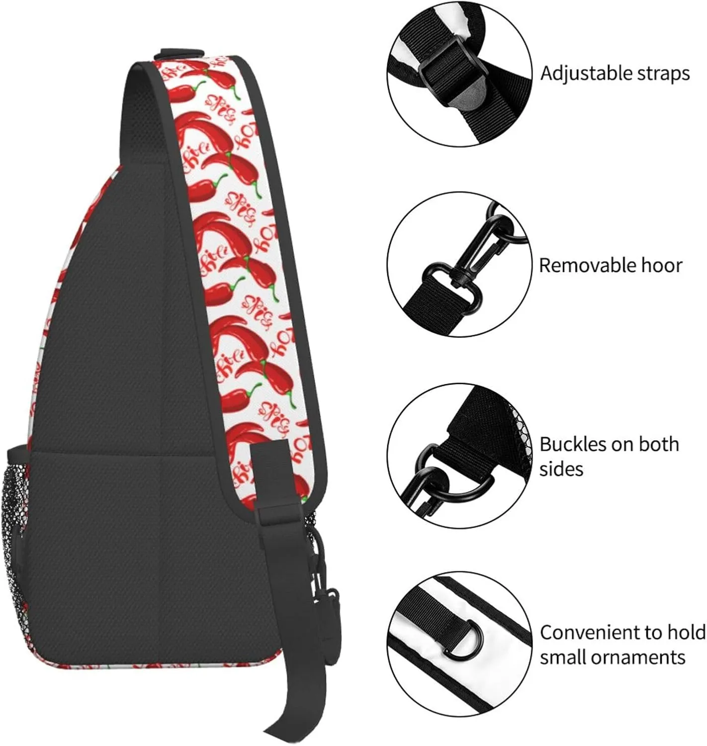 Rainbow Camouflage Sling Bag Adjustable Crossbody Bag Casual Chest Bags Travel Shoulder Backpack For Women Men