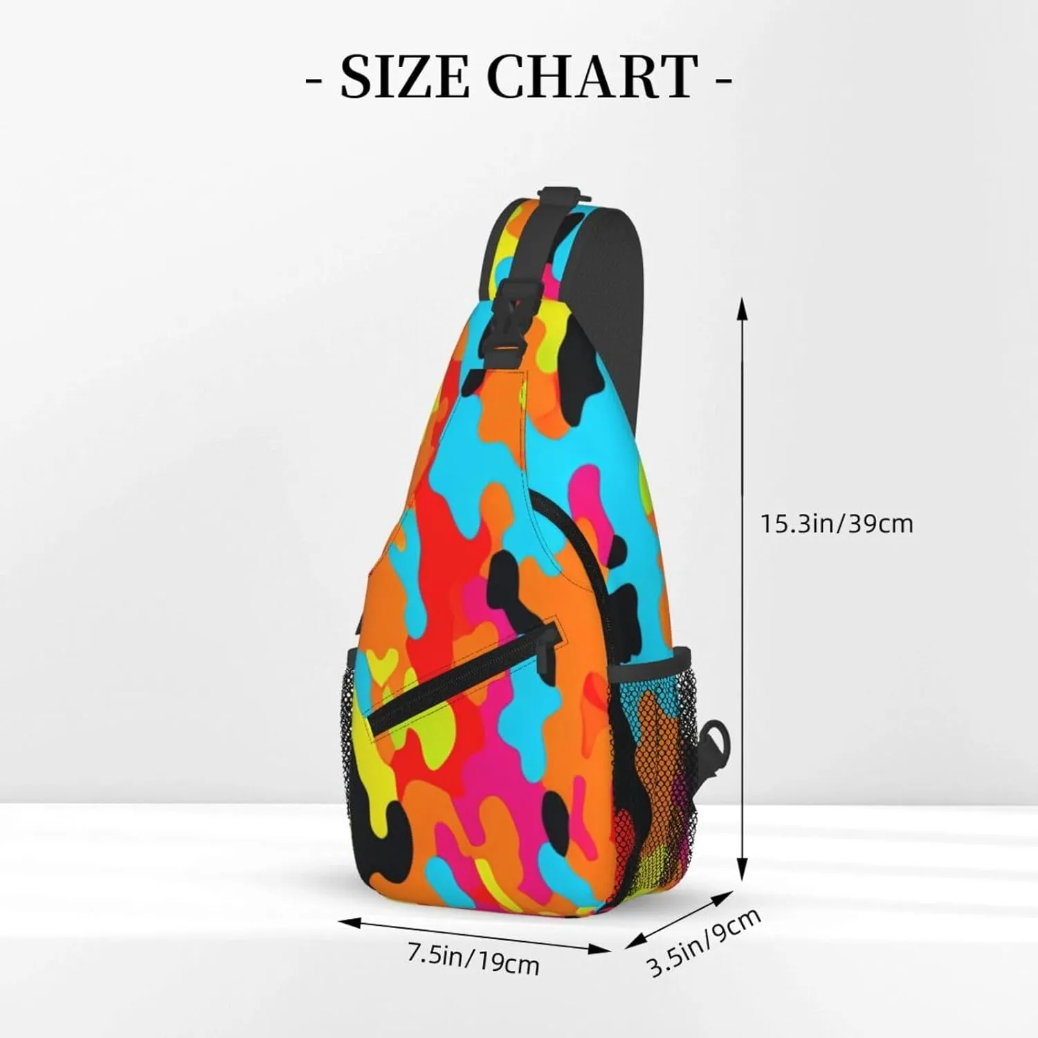 Rainbow Camouflage Sling Bag Adjustable Crossbody Bag Casual Chest Bags Travel Shoulder Backpack For Women Men