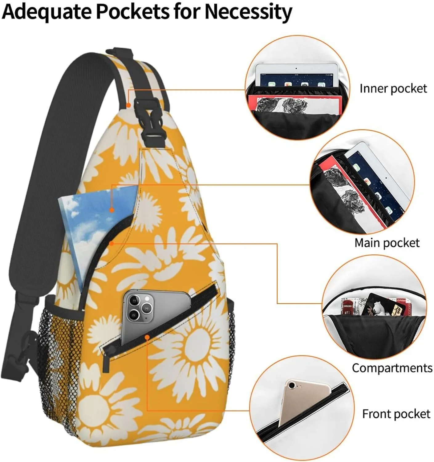 Rainbow Camouflage Sling Bag Adjustable Crossbody Bag Casual Chest Bags Travel Shoulder Backpack For Women Men