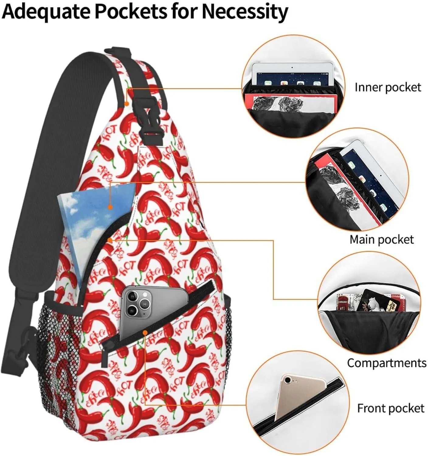 Rainbow Camouflage Sling Bag Adjustable Crossbody Bag Casual Chest Bags Travel Shoulder Backpack For Women Men