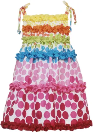 Rare Editions Little Girls' Dot Ruffled Dress