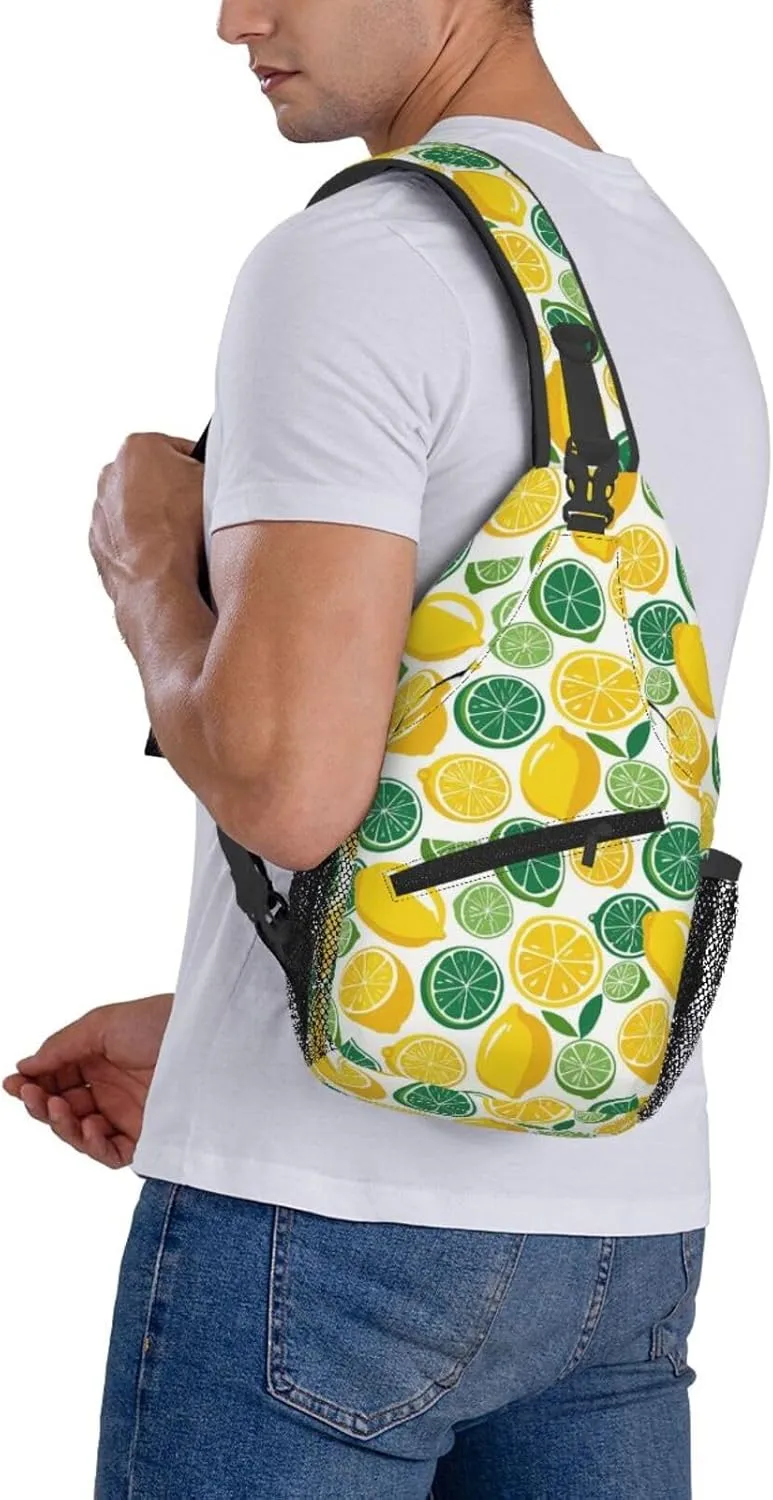 Refreshing Mint Leaves Crossbody Bags Cross Chest Bag Adjustable Sling Backpack for Women Men