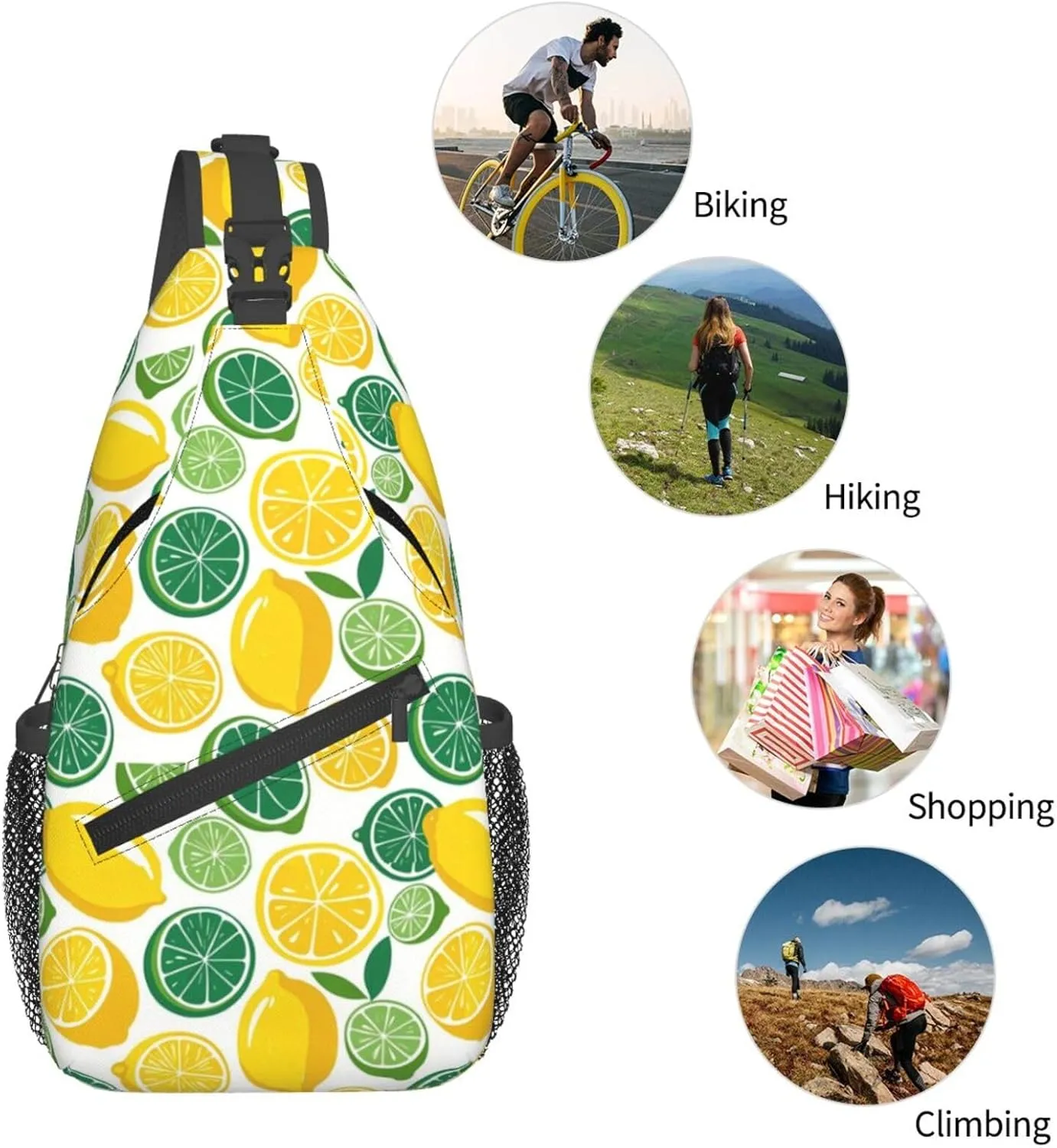 Refreshing Mint Leaves Crossbody Bags Cross Chest Bag Adjustable Sling Backpack for Women Men