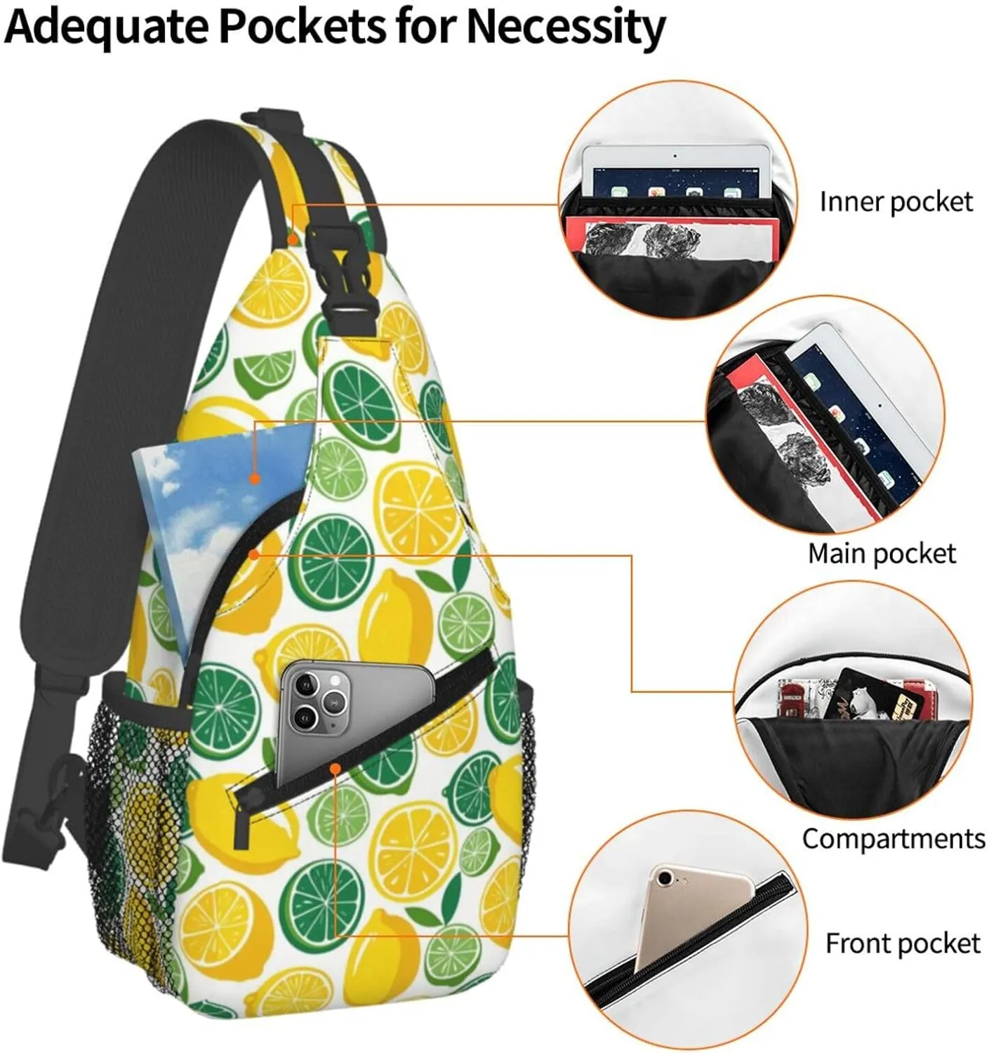 Refreshing Mint Leaves Crossbody Bags Cross Chest Bag Adjustable Sling Backpack for Women Men
