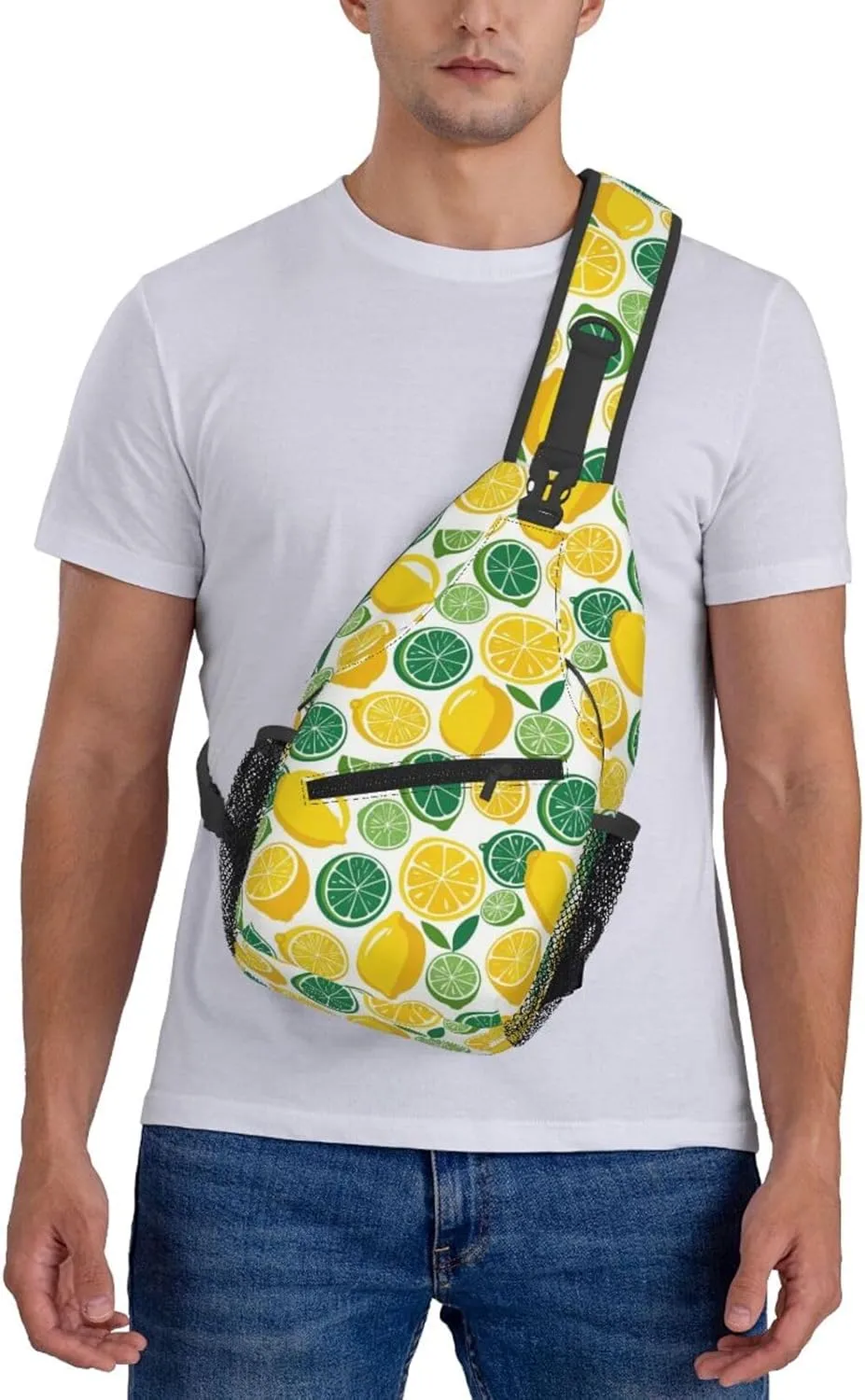 Refreshing Mint Leaves Crossbody Bags Cross Chest Bag Adjustable Sling Backpack for Women Men