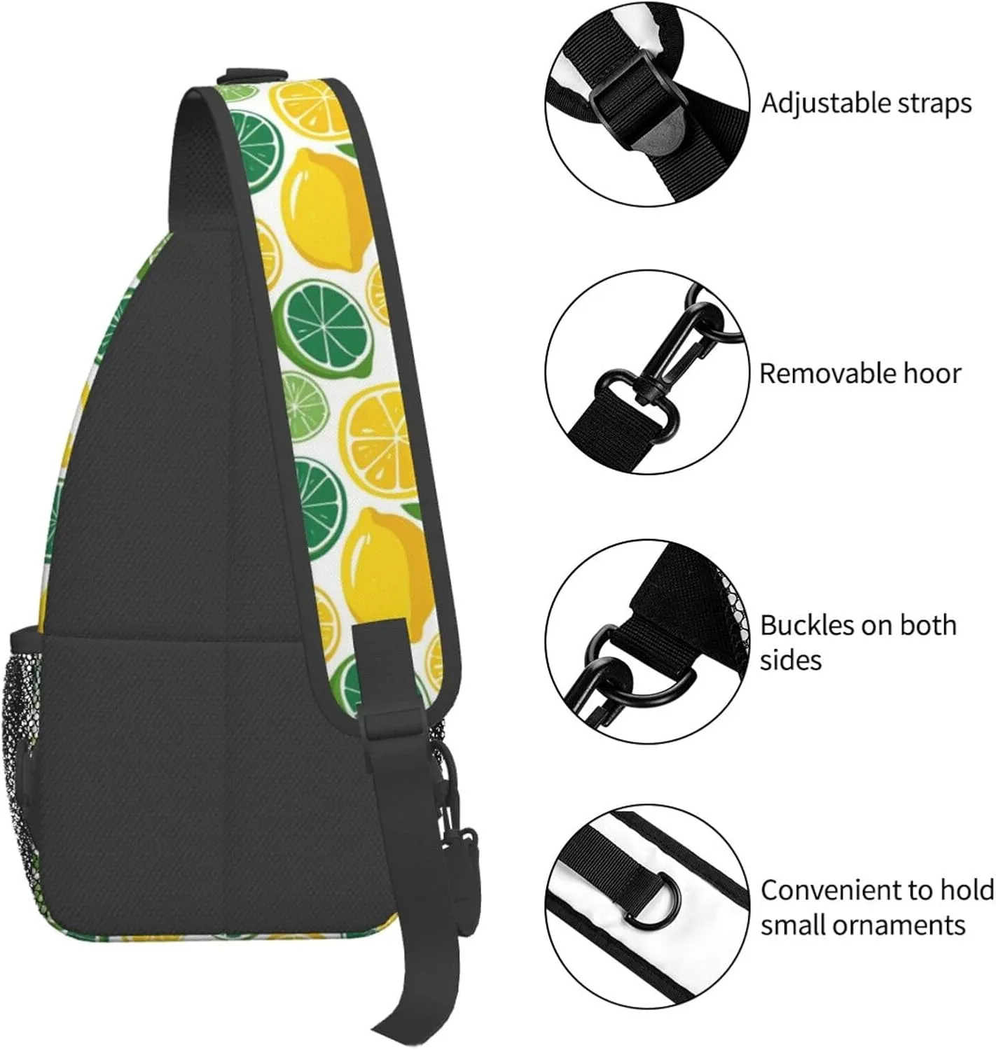Refreshing Mint Leaves Crossbody Bags Cross Chest Bag Adjustable Sling Backpack for Women Men