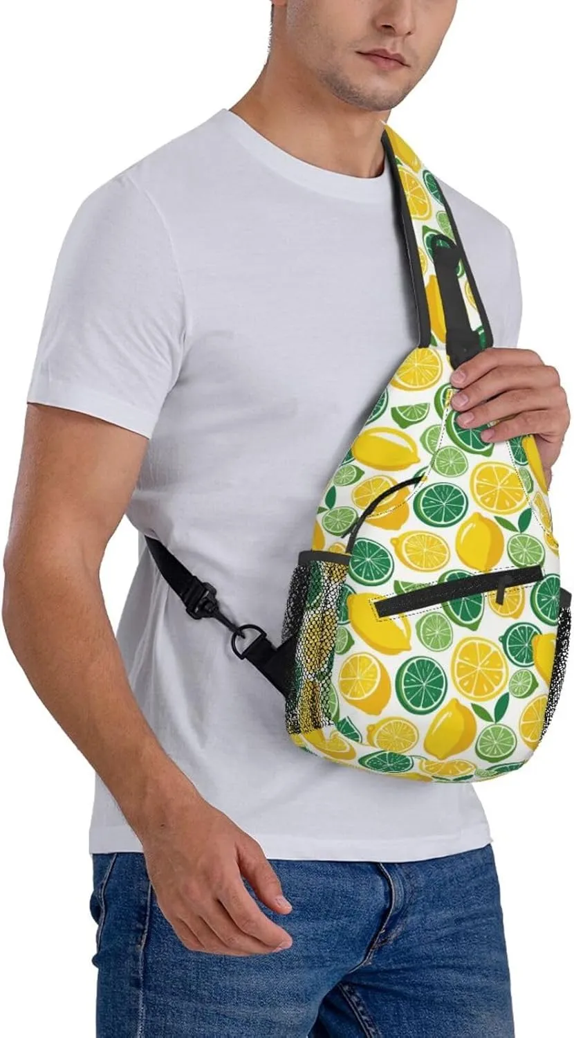 Refreshing Mint Leaves Crossbody Bags Cross Chest Bag Adjustable Sling Backpack for Women Men