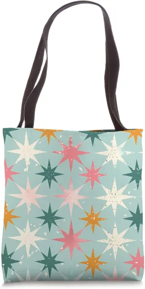 Retro-Inspired Pastel Stars Pattern Tote Bag