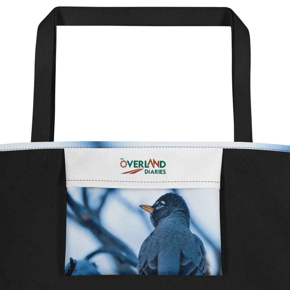 Robin All-Over Print Large Tote Bag