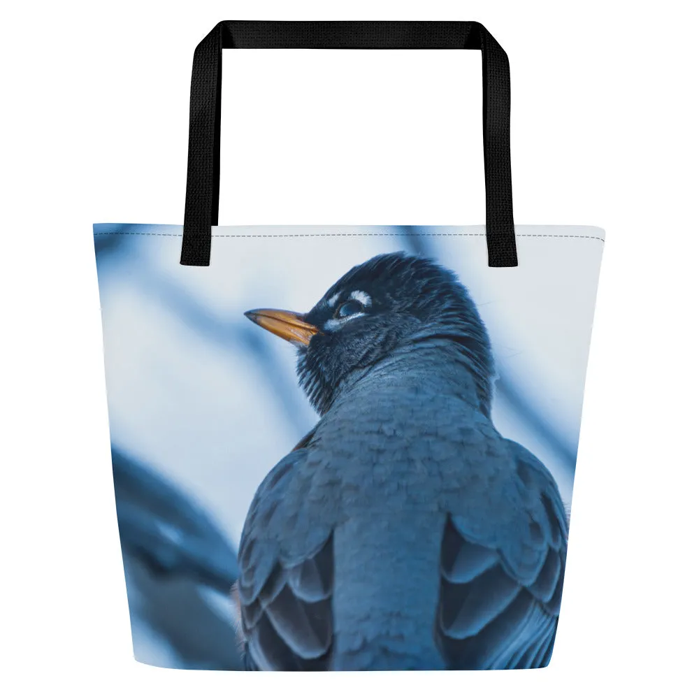 Robin All-Over Print Large Tote Bag