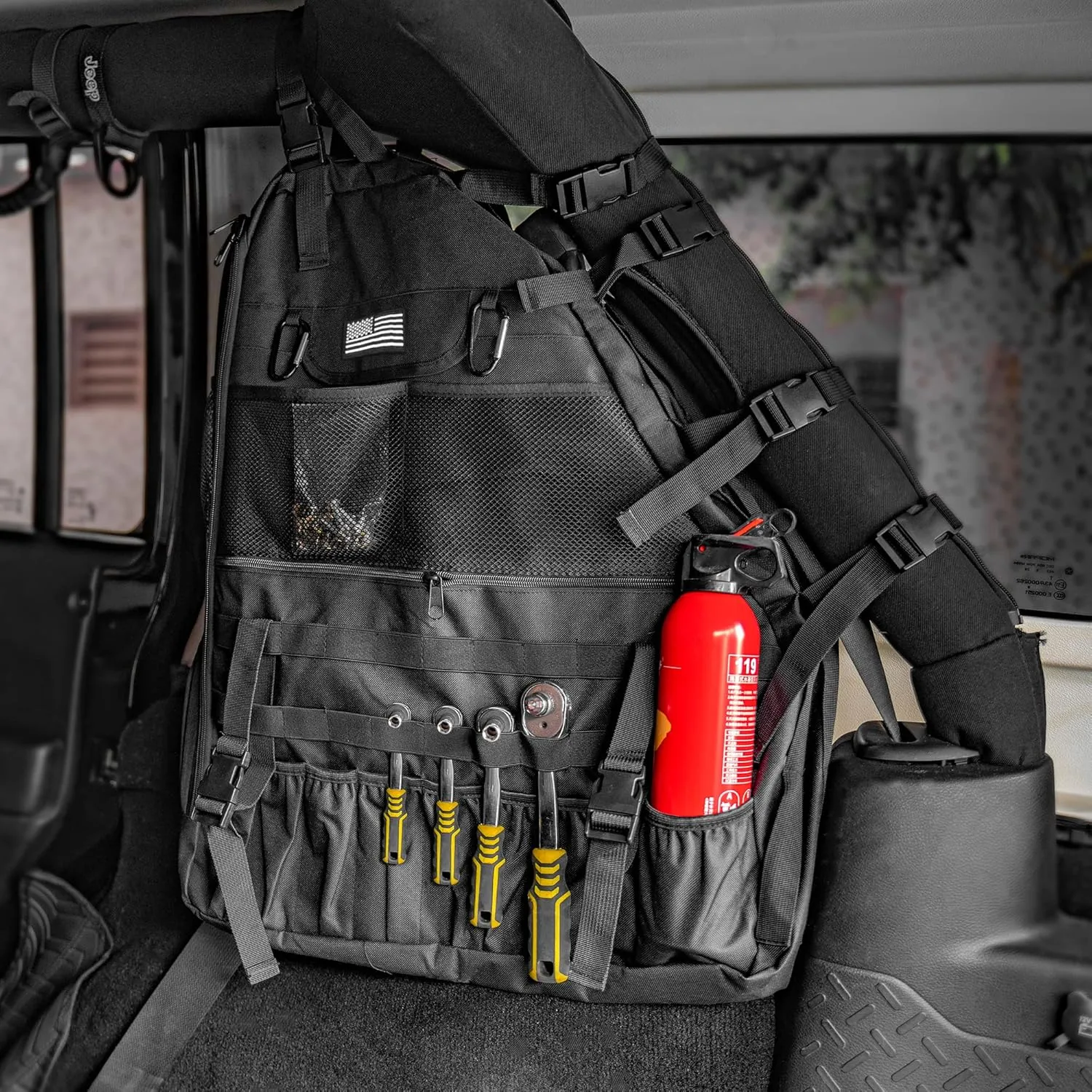 Roll Bar Bags JL Storage Cargo Cage Fits 1997-2023 Wrangler JK TJ LJ & Unlimited JL Camouflage 4-Door with Multi-Pockets & Organizers and Storage Bags Fits Wrangler JL JK