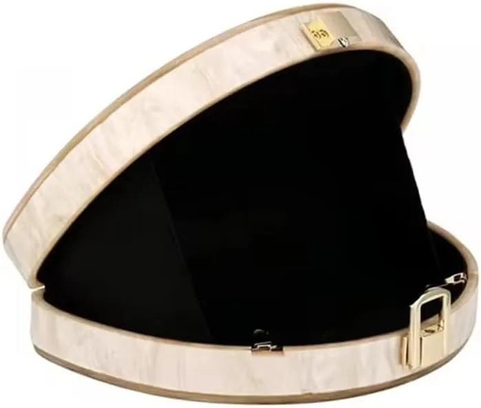 RomanticDesign Women Acrylic Handbag Semi-circular Unique Pattern Shell Bag Crossbody Handbag Shoulder Bag Chain Purse