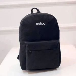Rynx | Black Colored Canvas Letters Night Embroidery Backpacks Stationery Holder Bags Desk Accessories & Organizers