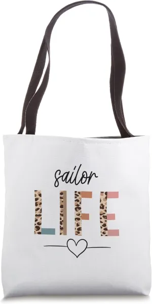 Sailor Life Sailing Leopard Print Tote Bag