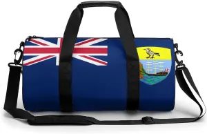 Saint Helena Flag Gym Duffel Bag for Women Men Dry Wet Pocket Travel Tote
