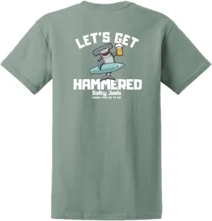 SALTY JOES Men's Let's Get Hammered Logo Heavy Cotton Tees