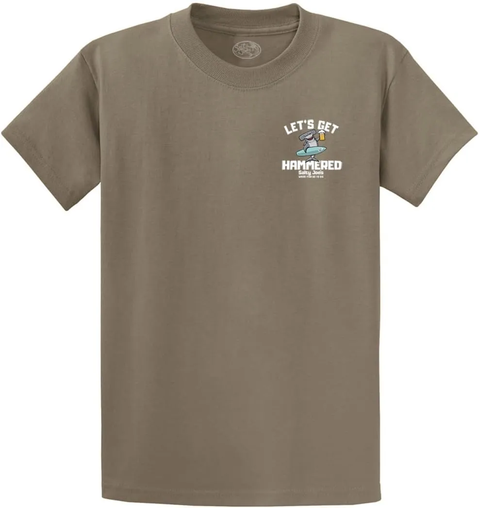 SALTY JOES Men's Let's Get Hammered Logo Heavy Cotton Tees