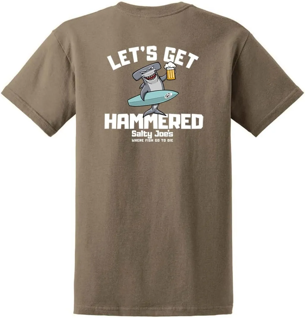 SALTY JOES Men's Let's Get Hammered Logo Heavy Cotton Tees