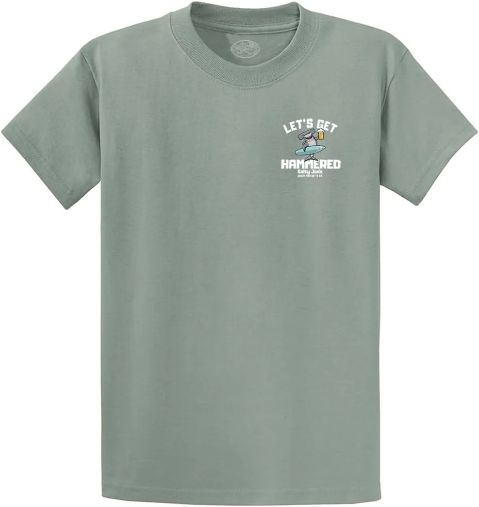 SALTY JOES Men's Let's Get Hammered Logo Heavy Cotton Tees