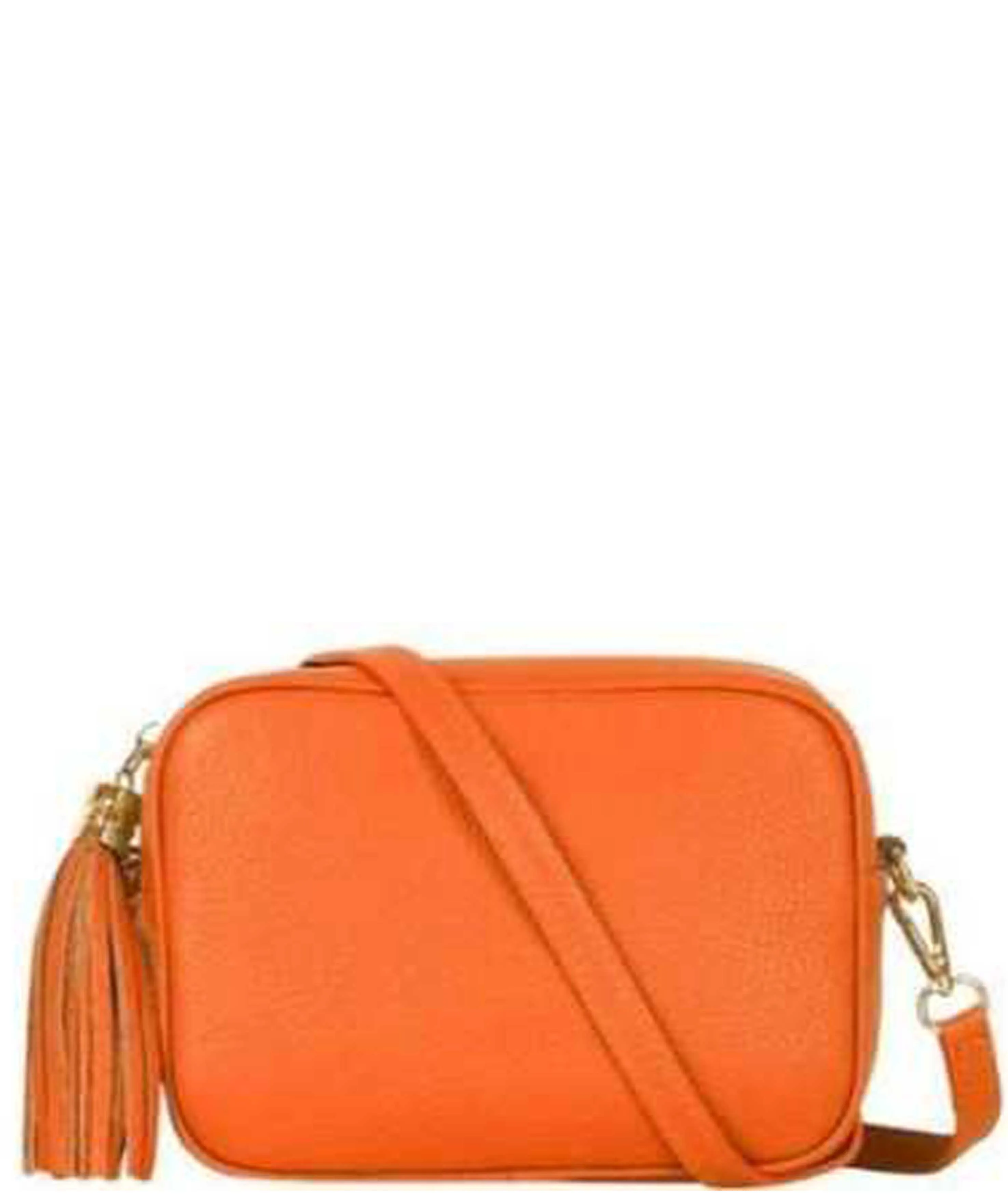 SANO SOHO Style Soft Italian Leather Compact Shoulder / CrossBody Bag, Orange