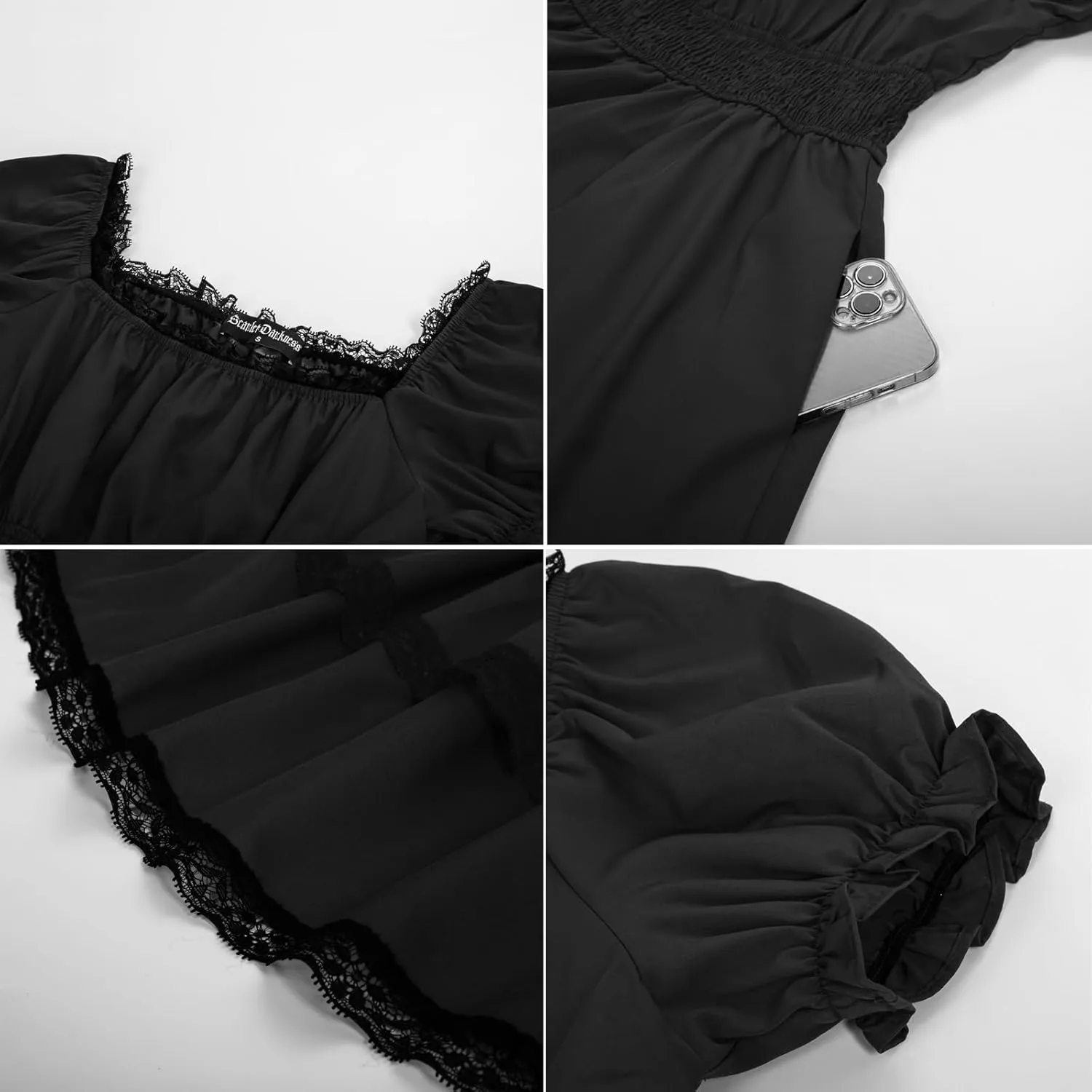 Scarlet Darkness Gothic Victorian Dresses Renaissance Costume Women Midi Dress