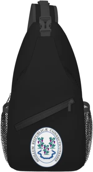 Seal of Connecticut Crossbody Bags For Women Men Chest Backpack Gym Shoulder Bag Travel Outdoor Sports Casual Crossbody Bags