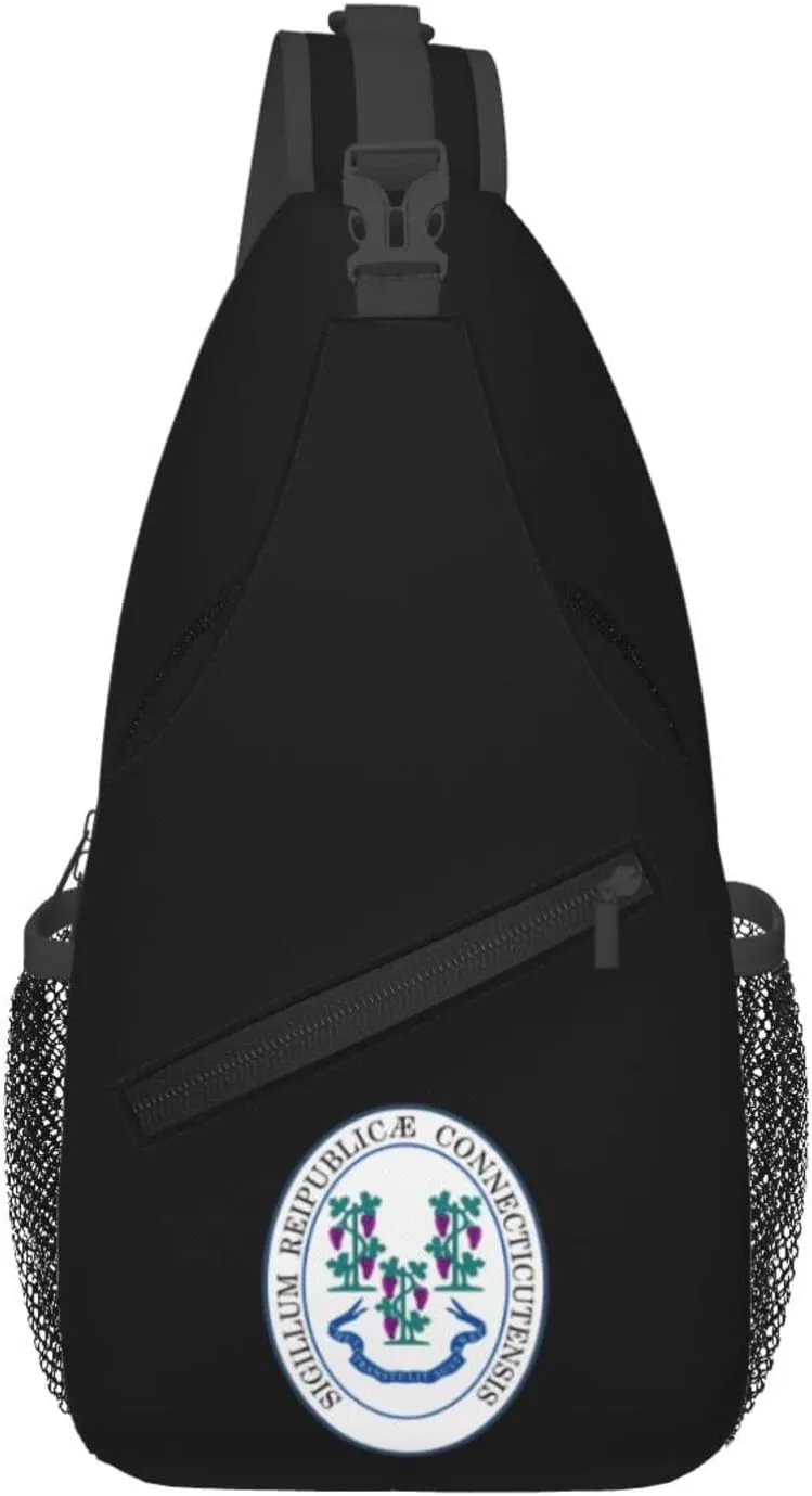 Seal of Connecticut Crossbody Bags For Women Men Chest Backpack Gym Shoulder Bag Travel Outdoor Sports Casual Crossbody Bags