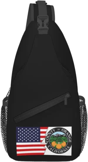 Seal Of Orange County, California And America Crossbody Bags For Women Men Chest Backpack Gym Shoulder Bag Travel Outdoor Sports Casual Crossbody Bags