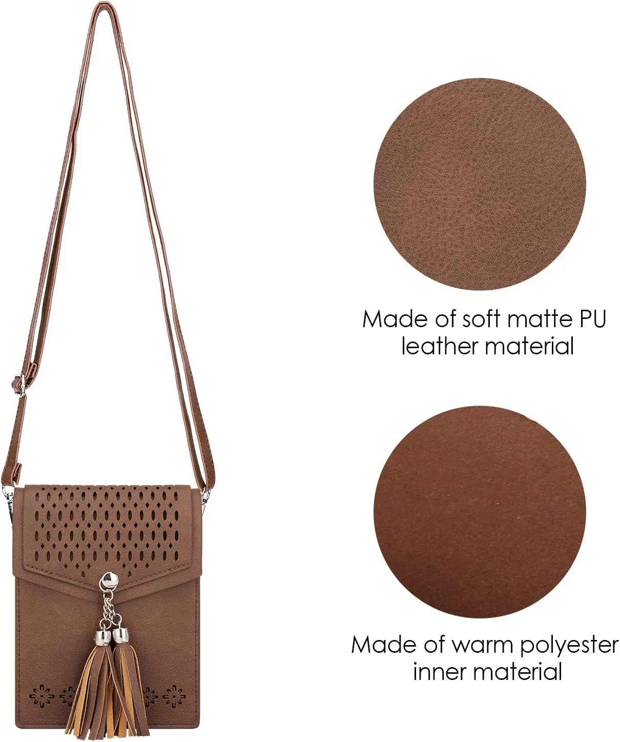 seOSTO Womens Small Crossbody Bag For Woman, Tassel Wallet Purse，Gifts For Teenage Girls