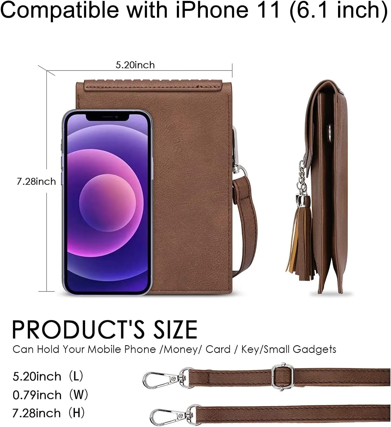 seOSTO Womens Small Crossbody Bag For Woman, Tassel Wallet Purse，Gifts For Teenage Girls