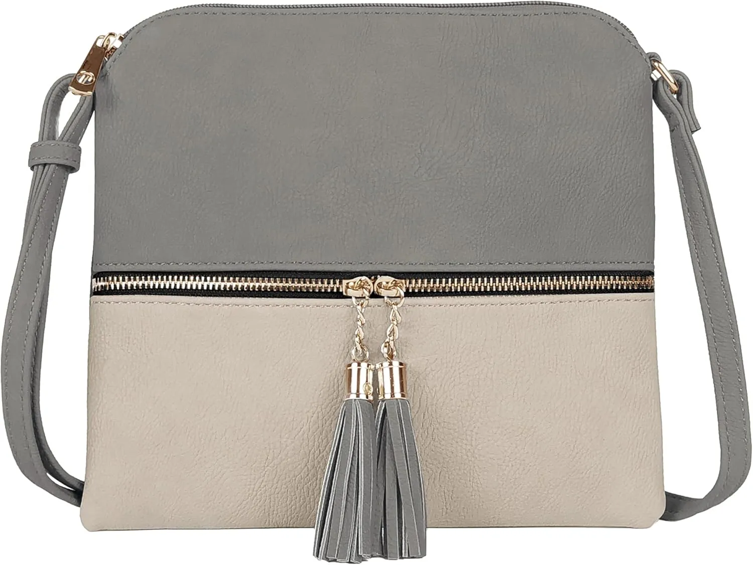 SG SUGU Lightweight Medium Crossbody Bag Shoulder Bag with Tassel and Zipper Pocket
