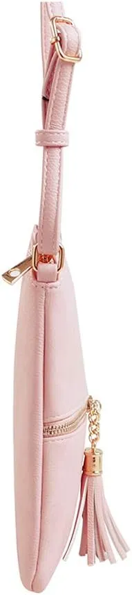 SG SUGU Lightweight Medium Crossbody Bag Shoulder Bag with Tassel and Zipper Pocket